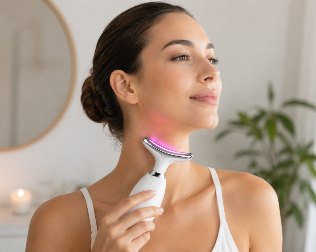 EMS Thermal Neck Lifting And Tighten Massager Electric Microcurrent Wrinkle Remover