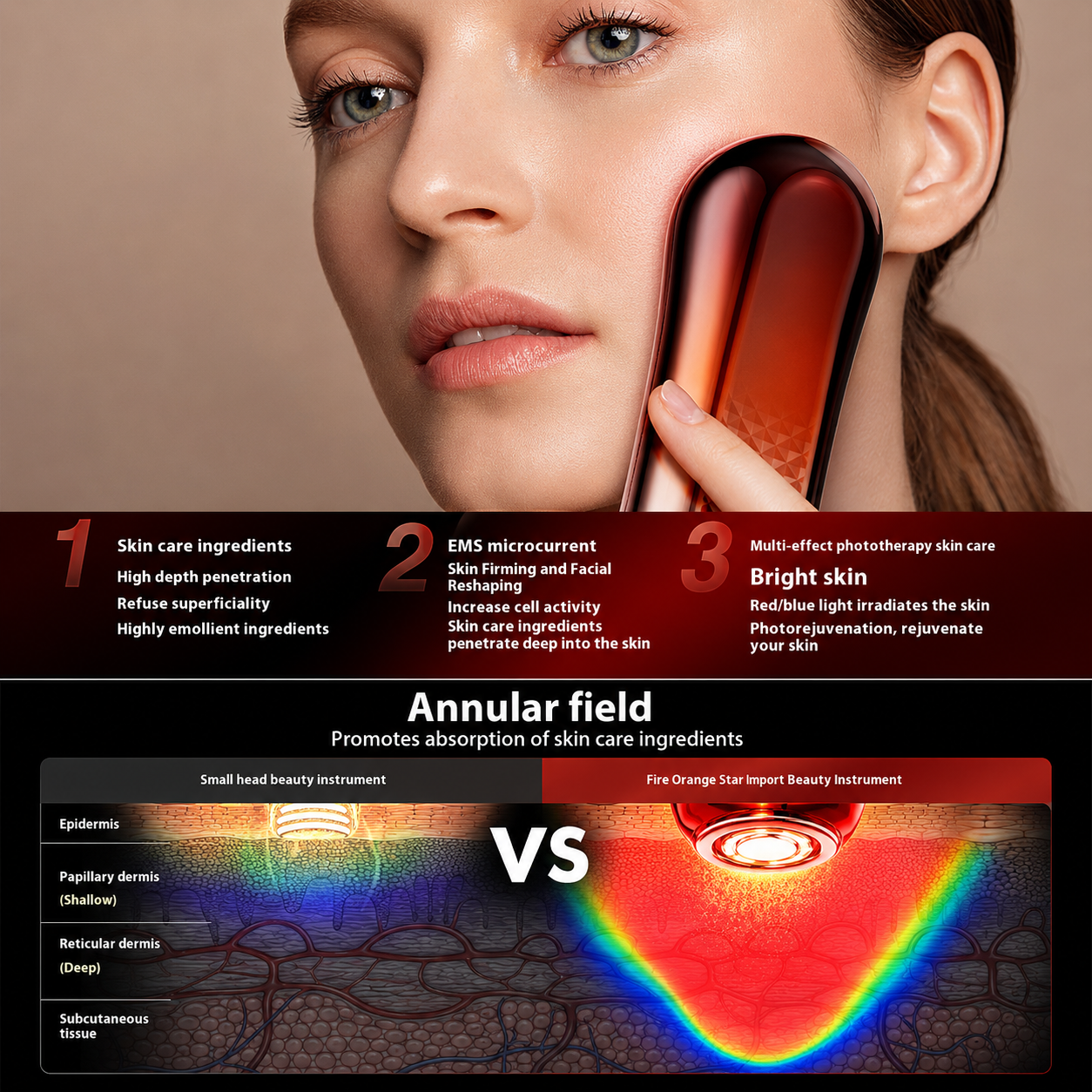 Ems Microcurrent Face Beauty Home Use Beauty Device Micro Current Face Lift Microcurrent Facial Toning Device