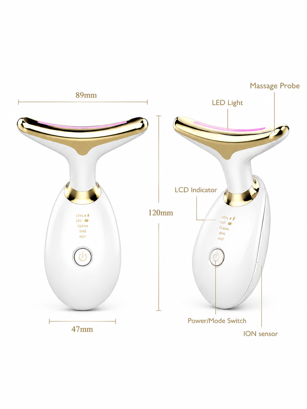 EMS Thermal Neck Lifting And Tighten Massager Electric Microcurrent Wrinkle Remover