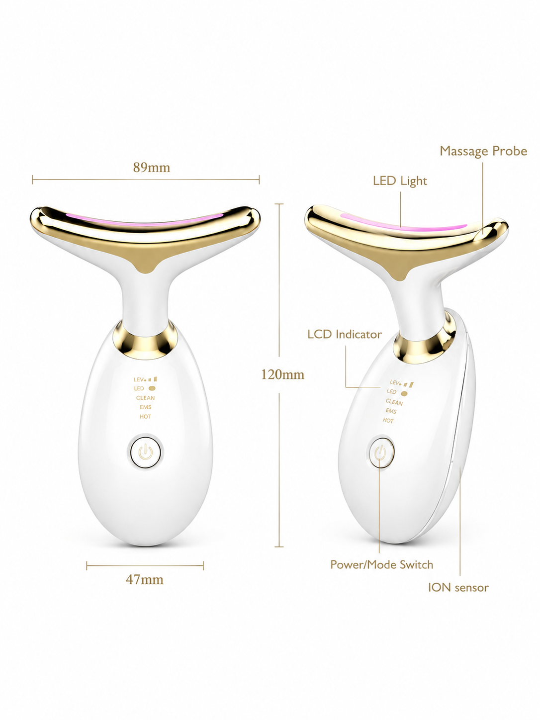 EMS Thermal Neck Lifting And Tighten Massager Electric Microcurrent Wrinkle Remover